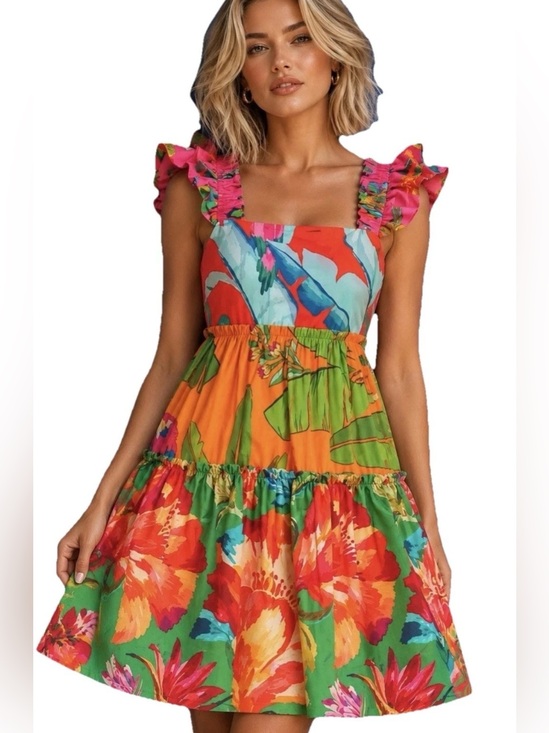 FARM Rio Dresses & Skirts - FARM RIO Foliage Floral Mini Dress Tropical Print Size M - MSRP $198